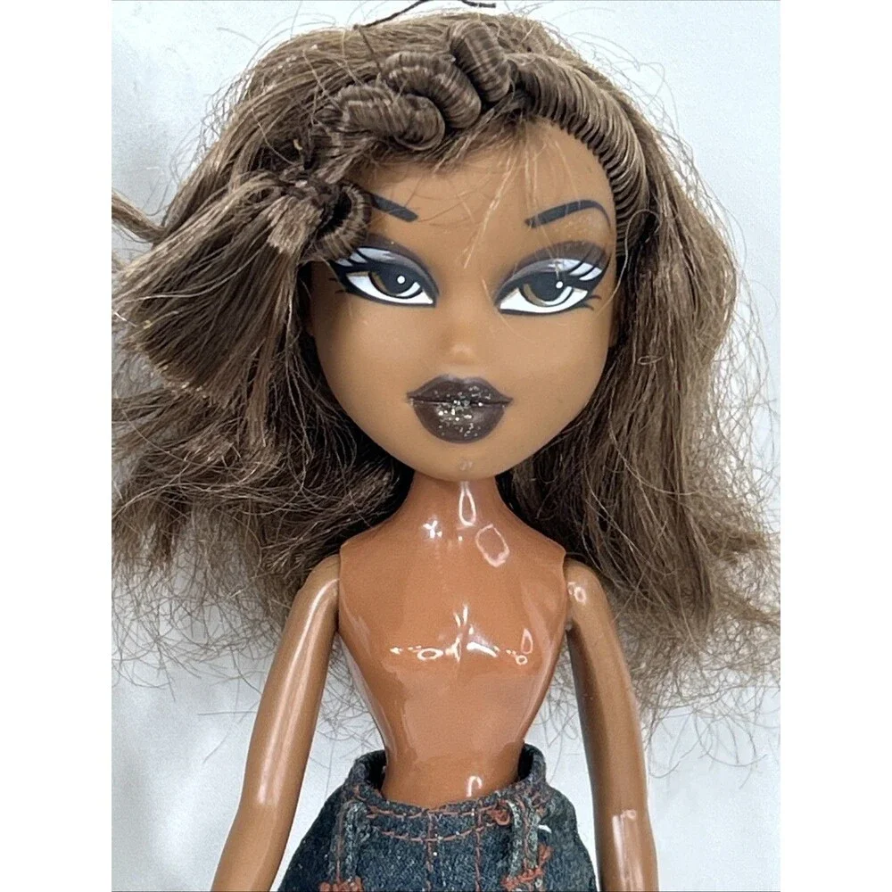Bratz Doll Sasha Funk N Glow Boyz Cade Brown Lips Glitter Purse Shoes